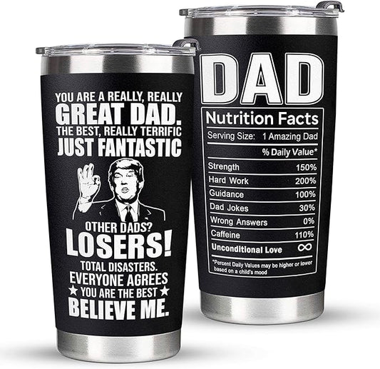 Christmas Gifts for Dad, Men - Gifts for Dad from Daughter, Son - Dads Birthday Gift Ideas, Happy Birthday gifts for Dads, Fathers - Best Dad Ever Gift, Present for dads - 20 Oz dad Tumbler