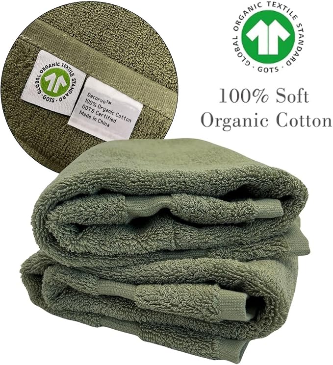 Sage Monogrammed Hand Towels for Bathroom - Luxury Hotel Quality Personalized Initial Embroidered Towel for Powder Room, Spa - GOTS Organic Certified - Set of 2 White Letter A