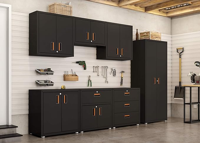 for Home Ready-to-Assemble Steel Cabinet with Two Doors (Black)