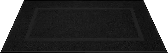 Cotton Paradise 100% Cotton Bath Mats for Bathroom Floor Set of 2 Pack, 20x34 Soft Absorbent Washable Quick Dry Tub Bathmat, Black Towel Bath Mat