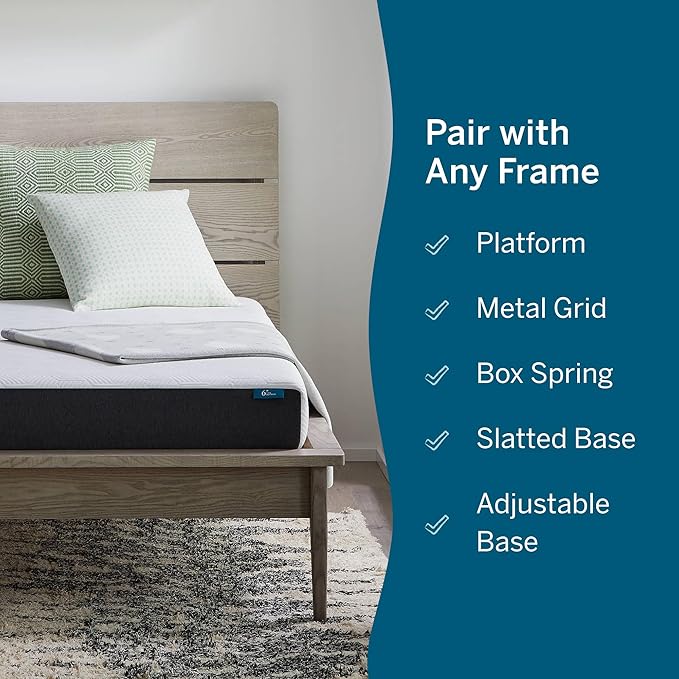 Lucid 6 Inch Memory Foam Mattress – Low Profile – Medium Firm Feel - Infused with Bamboo Charcoal and Gel - Bed in a Box - Temperature Regulating - Breathable - Twin Size