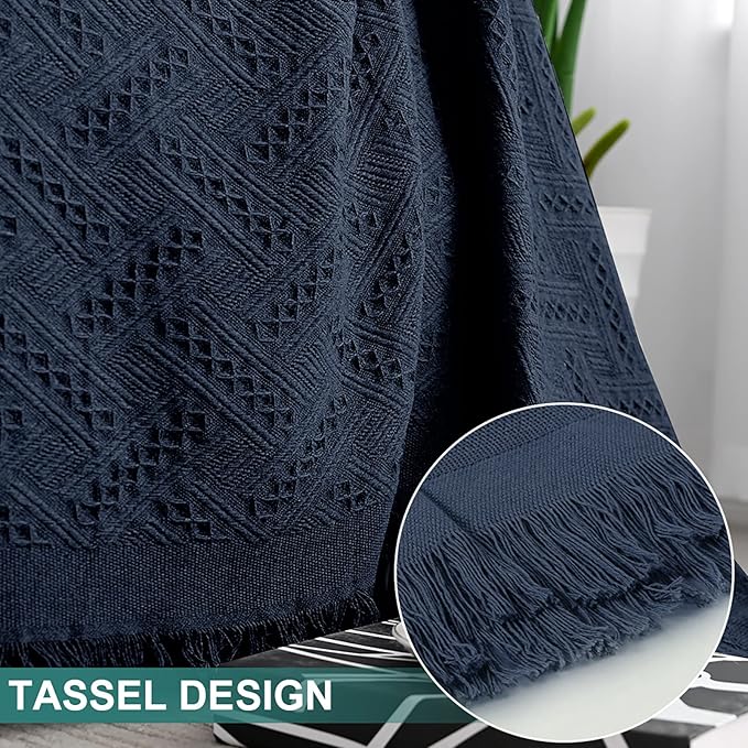 MYSKY HOME Sofa Covers & Slipcovers for 2 Cushion Couch, Sectional Sofa Couch Covers for Dogs, Throw Cover for Living Room - X-Large: 71" x 118", Navy Blue