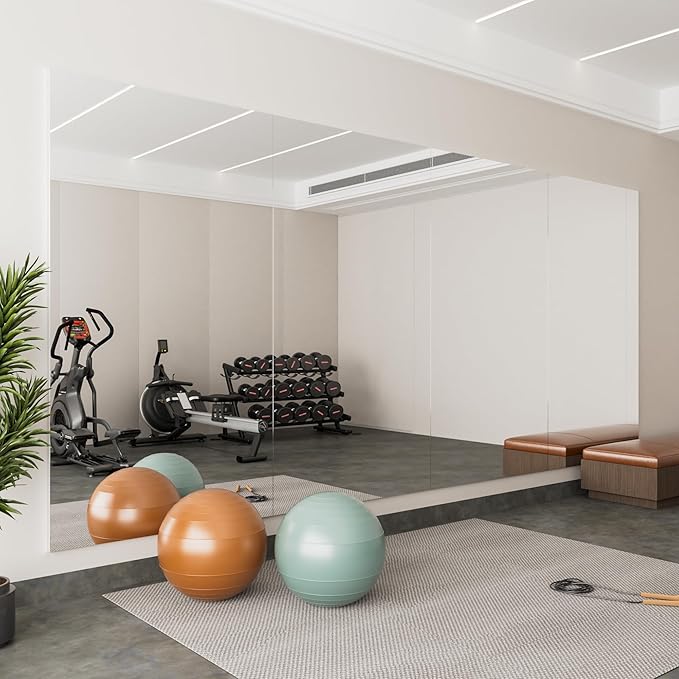 brisafe 2PCS 71"x44" Ultra-Light Full Length Mirror – Frameless Wall-Mounted Mirror for Home Gym, Yoga Studio, or Living Room | Easy Installation, Commercial Grade & Insurance Eligible