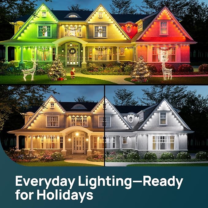 Linkind Permanent Outdoor Lights HP5,Smart AI RGBTW 100ft Christmas Lights Outdoor, 85 Scenes Modes for Daily Holiday Christmas Decorations,IP67 Waterproof, Works with Alexa,Google Assistant