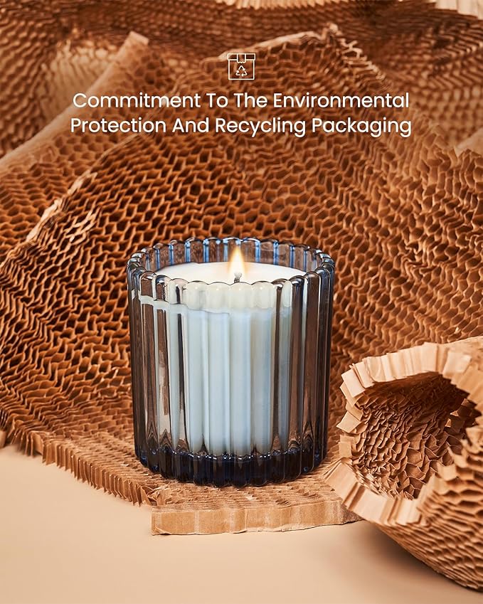 M&SENSE Snowy Christmas Scented Candles, Jar Candle, Christmas Fall Gifts for Home Decor, 60 Hours Burning, Natural Soy Wax Relaxing Aromatherapy Candle