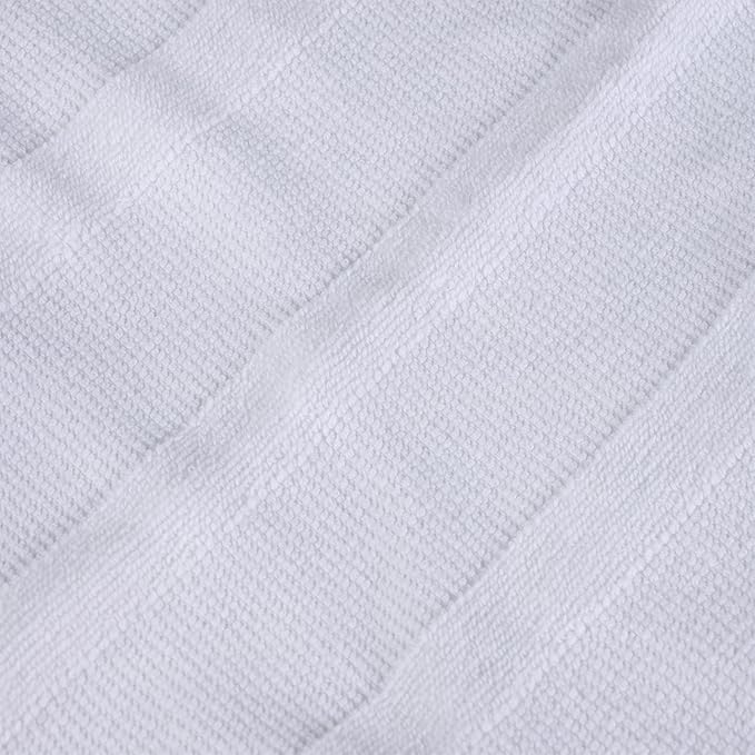 Superior Roma Cotton 3 Piece Assorted Towel Set, Highly Absorbent, Ribbed, Quick-Dry, Shower, Spa Basics, Home Essentials, Solid, Includes; 1 Bath Towel, 1 Hand Towel, 1 Face Towel, White