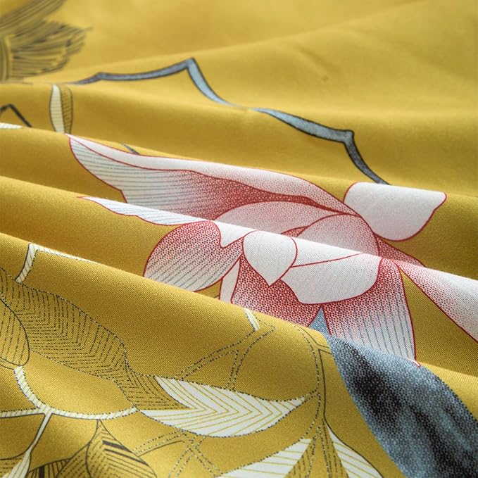 Floral Comforter Set Twin Soft Cute Floral Bedding Comforter Sets Garden Style Flower Tree Branches Flowers Birds Print Botanical Comforter Set for All Seasons 1 Comforter and 1 Pillowcases