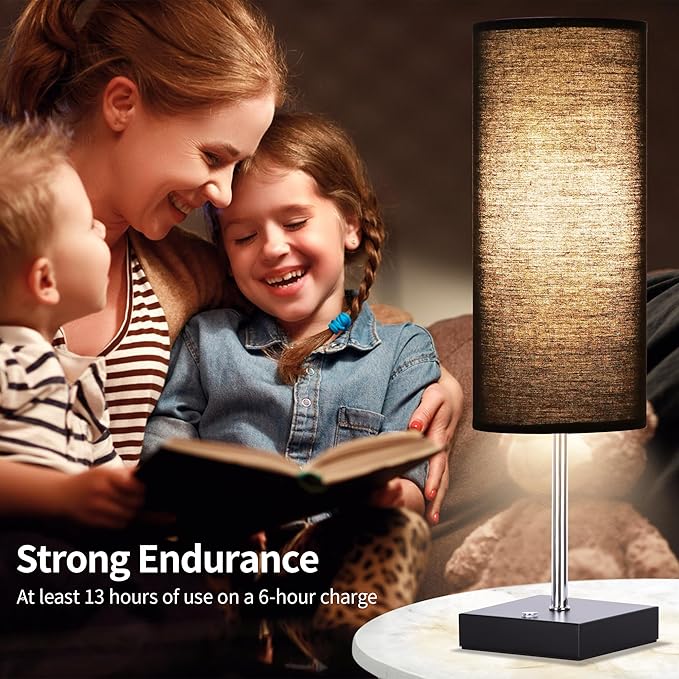 AVV Cordless Table Lamp, 5000mAh Battery Operated Lamp for Night Stand, 3 Modes Battery Powered Wireless Table Lamp, Touch Control Rechargeable Lamp for Bedroom, Living Room, 18 Inch Black