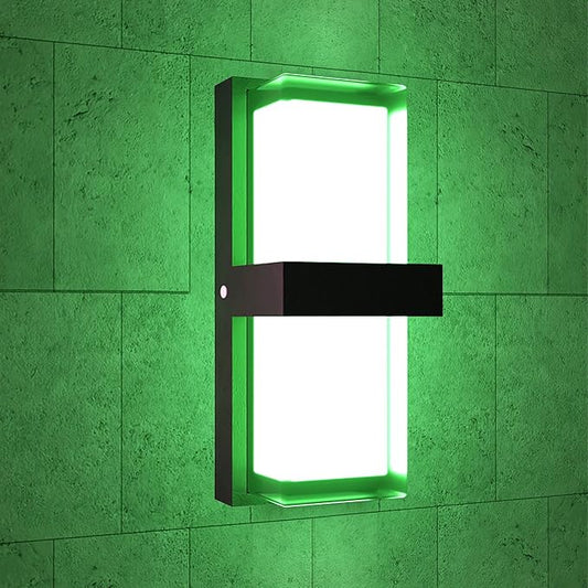 RGBCWW Color Changing LED Outdoor Wall Lights,14in 22W Smart Exterior Wall Sconces, IP65 Waterproof Outdoor Porch Lights,Tuya App Control for Front Door,Garage & Yards