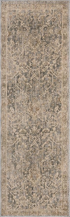 Loloi Magnolia Home by Joanna Gaines Junie Collection JUE-01 Blue/Natural 2'-7" x 8'-0", .38 Pile Height, Runner Rug