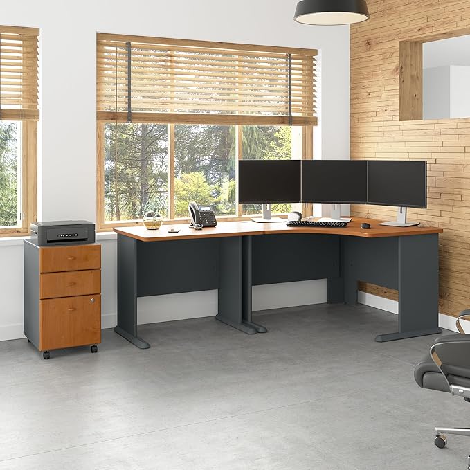 Bush Furniture BSHWC57436 Series A Collection 36W Desk Natural Cherry