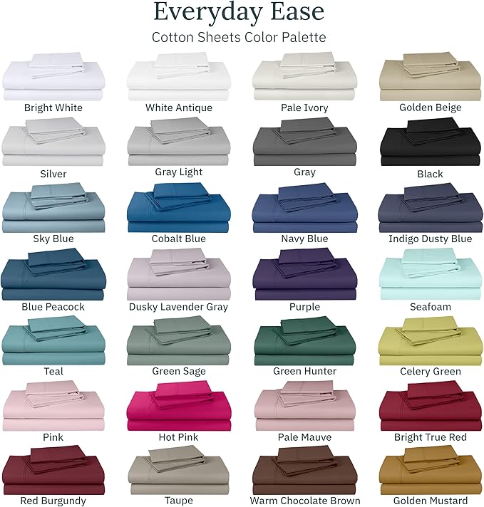 California Design Den Queen Sheet Set - Soft 400 Thread Count Sateen, Natural 100% Cotton Sheets, Deep Pockets with All Around Elastic for a Snug Fit, Cool & Durable Bedding Set - Sage Green