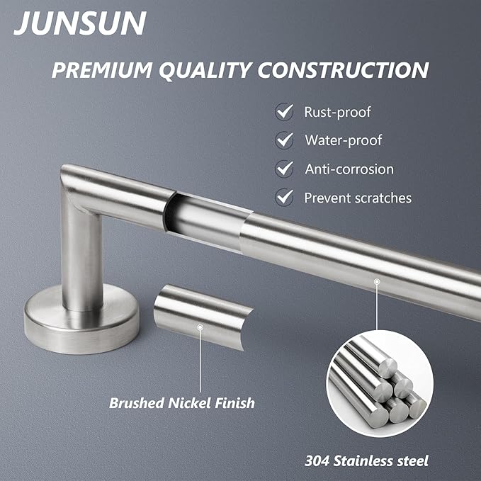 Bathroom Towel Bar 24 Inch Towel Rack Wall Mount Bath Towel Holder Modern Towel Rod Silver Bath Towel Hanger Stainless Steel Brushed Finished Bathroom Accessories Towel Rail Single Bar Brushed Nickel