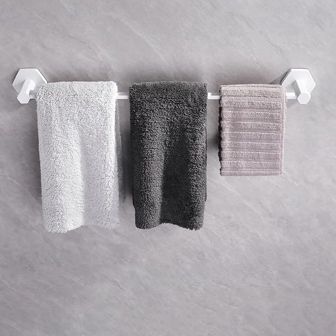 GERZWY 24 Inch Towel Rails Bathroom Towel Bars Bath Towel Holder for Washroom Kitchen Wall Stainless Steel, White