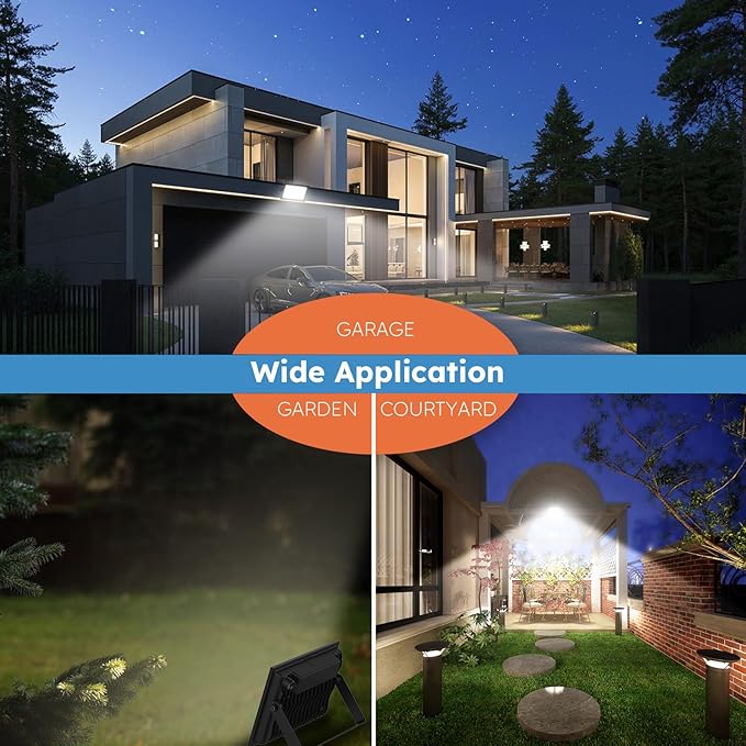100W LED Flood Lights Outdoor – 18000 LM Super Bright Security Lighting, IP66 Waterproof, 5000K Daylight – Energy-Efficient Outdoor Lights for Garage, Garden, Lawn, Backyard