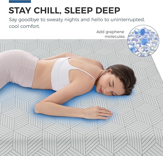 FATHOM Firm Queen Mattress 14 Inch Memory Foam Mattress Queen Size Bed in a Box for Back Pain Relief and Cool Sleep with Gel Foam and Removeable Fiberglass Free Cover, CertiPUR-US Certified