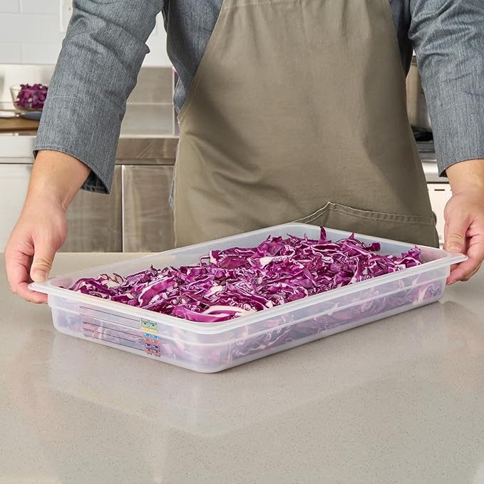 Restaurantware Food Storage Container 1 Pack of 20.7 x 12.6 x 2.5 Inches Plastic Stackable Storage Box White Reusable Label Container Dishwasher Safe For Restaurants And Kitchens