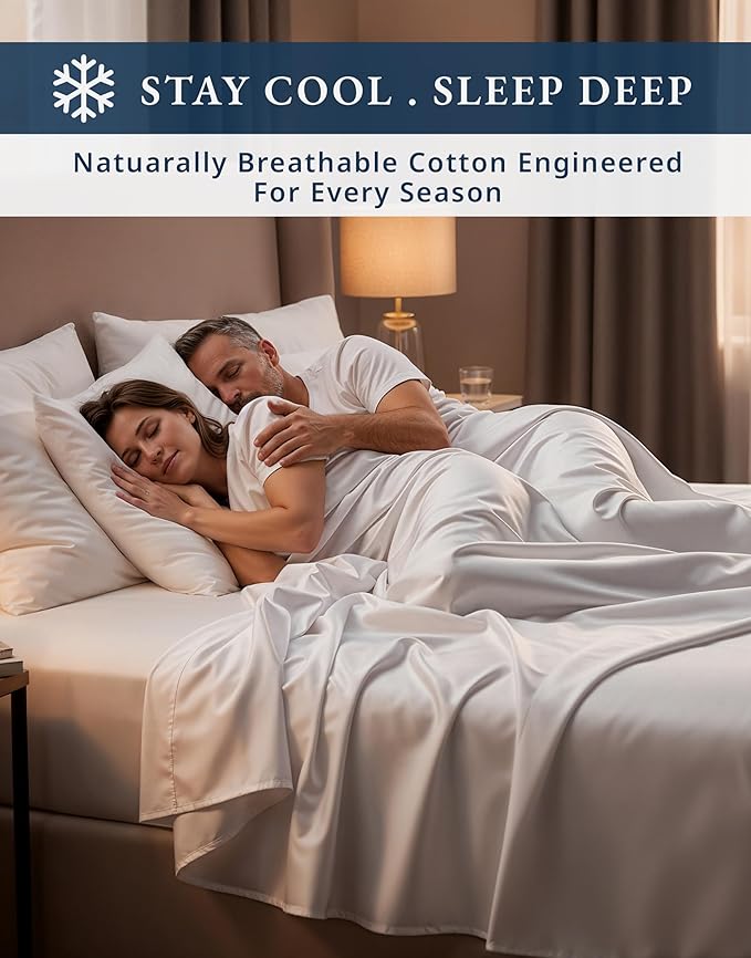 LANE LINEN 100% Egyptian Cotton Extra Long Twin Sheets, Soft & Comfy No Pill Fade Resistant Twin XL Sheet Sets Perfect for Hospital Beds and Dorm Room, 15" Deep Pocket - White