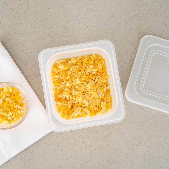 Restaurantware Food Storage Container 1 Pack of 6.8 x 6.2 x 7.8 Inches Plastic Stackable Storage Box White Reusable Label Container Dishwasher Safe For Restaurants And Kitchens