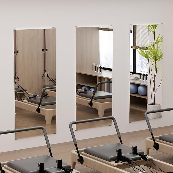 2PCS Full Length Wall Mirror, 71" x 47", Nano Film Material Without Glass, shatterproof, Safe, Lightweight, only 10lbs Easy to Move and Install, for Home Gym, Dance Studio, Yoga Studio.