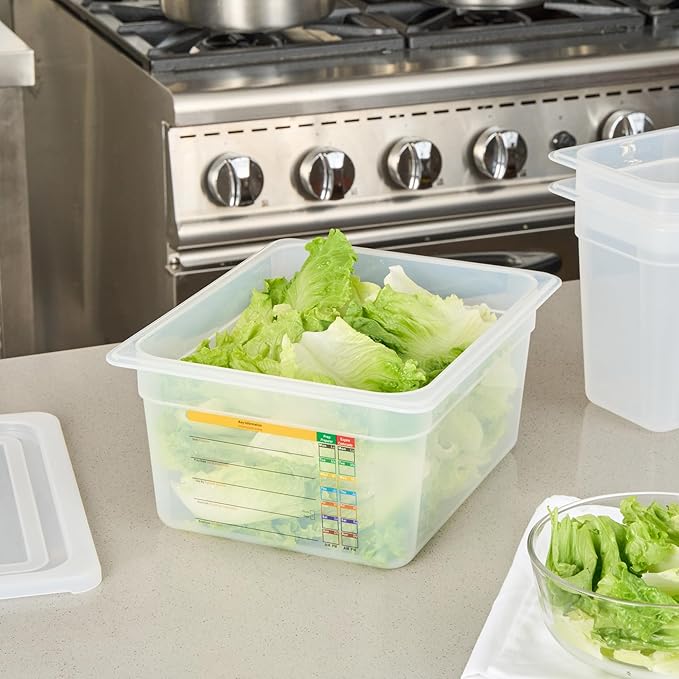 Restaurantware Food Pans Pack of 10 Plastic Rectangle Food Containers Half Size with Traceability Label, Storage Containers Dishwashable Hot Cold Friendly for Restaurants Buffet Commercial Use