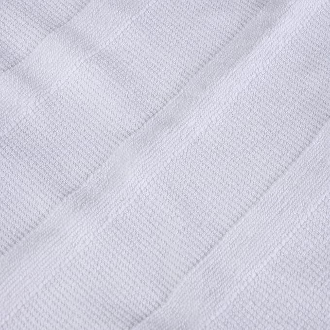 Superior Roma Cotton 12 Piece Assorted Towel Set, Highly Absorbent, Ribbed, Quick-Dry, Shower, Spa Basics, Home Essentials, Solid, Includes; 2 Bath Towels, 5 Hand Towels, 5 Face Towels, White