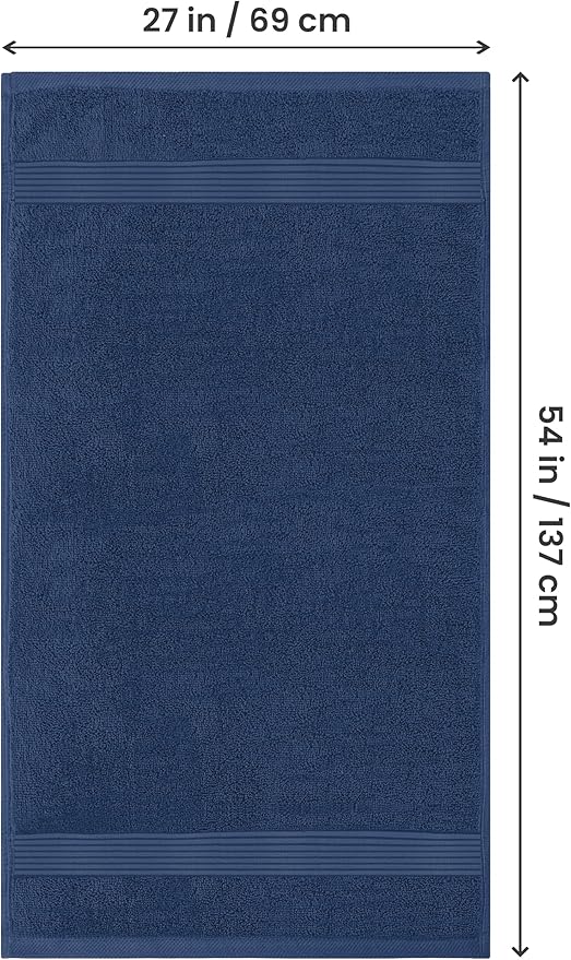 Utopia Towels Luxurious Bath Towels Set, 4 Pack, 27 x 54 Inches – 100% Ring Spun Cotton, Thick, Plush, and Fast-Drying, Designed for Premium Hotels, Spas, and Homes, Navy
