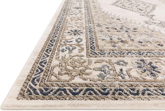 Loloi Teagan Collection TEA-02 Oatmeal/Ivory 2'-8" x 10'-6" Runner Rug, Large, Soft Neutral Rug, High-Traffic for Living Room, Bedroom, Home Office, Dining Area