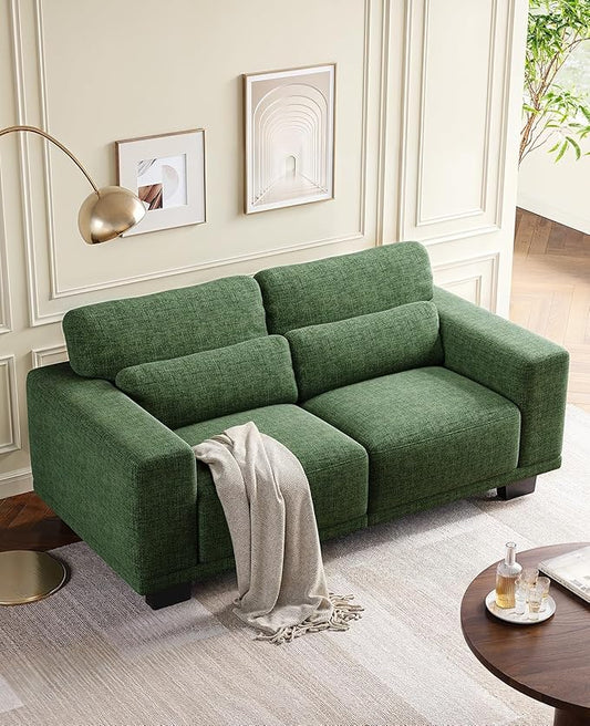 Amada 65" Loveseat Sofa, 2 Seater Couch with Deep Seats and Wide Armrests for Living Room, Comfy Couch with Removable Washable Covers, Easy Assembly