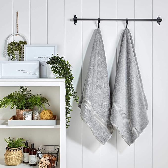 Christy Supreme Hygro 6 Piece Towel Set | Silver Grey | 100% Luxury Supima Cotton | Ultra Soft | Super Absorbent | 650GSM | 2 Bath Towels 2 Hand Towels 2 Face Cloths