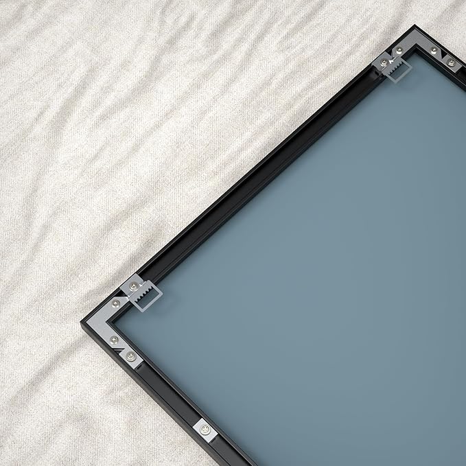 ANYHI Over The Door Mirror, 60"x18" Black Full Length Mirror with 2 Hooks, Door Hanging or Wall Mounted, Aluminum Frame, for Bedroom Bathroom