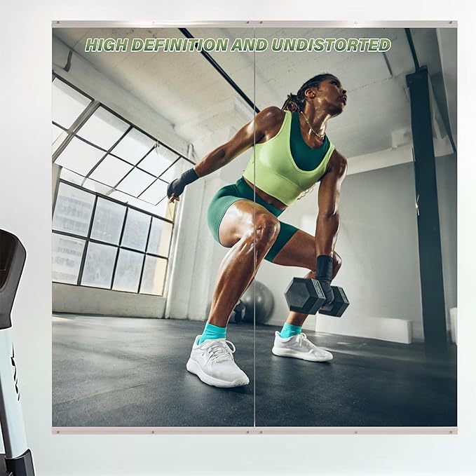 ROOMTEC Home Gym Mirror 60"x26"-2PCS Frameless Wall Mounted Fitness Mirror, Large Tempered Glass Full Length for Yoga, Dance Studio, Workout Room
