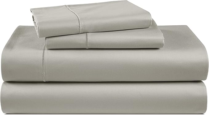 LANE LINEN 100% Egyptian Cotton Full Bed Sheets, Sustainably Produced Luxury Hotel Like Thick Full Size Sheets Set, Naturally Temperature Regulating Machine Washable Cotton Sheets - Silver