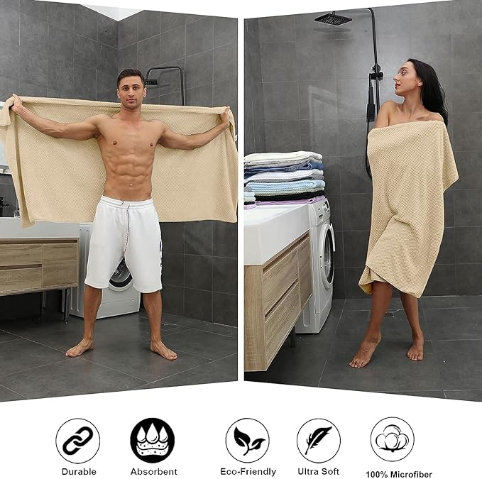 Microfiber Bath Towel 35x70in - Ultra Soft Quick Dry, Lightweight for Gym, Spa, Travel | Hotel Grade & Multi-Use| Single Pack