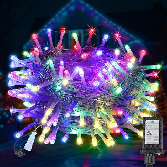 70FT 200LED Christmas Lights Plug in,Outdoor Indoor Connectable Fairy Lights with Timer and 8 Modes,Christmas Tree Lights for Garden Party Wedding Christmas Decoration(Multi-Color