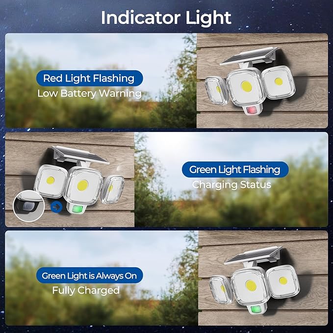 CINOTON Solar Motion Sensor Outdoor Lights, 3 Modes LED Security Flood Light with Remote Control, IP65 Waterproof Solar Powered Outside Wall Lighting for Garden Porch Garage Yard Driveway White 1 Pack
