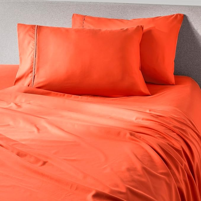 PeachSkinSheets Hot Coral Sheet Set - 1500tc Level of Softness - Extra Soft Cooling Sheets for Hot Sleepers and Night Sweats - Full
