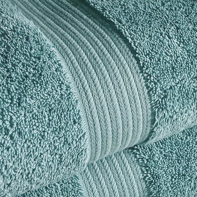 Christy Supreme Hygro 4 Piece Towel Set | Mineral Blue | 100% Luxury Supima Cotton | Ultra Soft | Super Absorbent | 650GSM | 2 Bath Sheets 2 Hand Towels