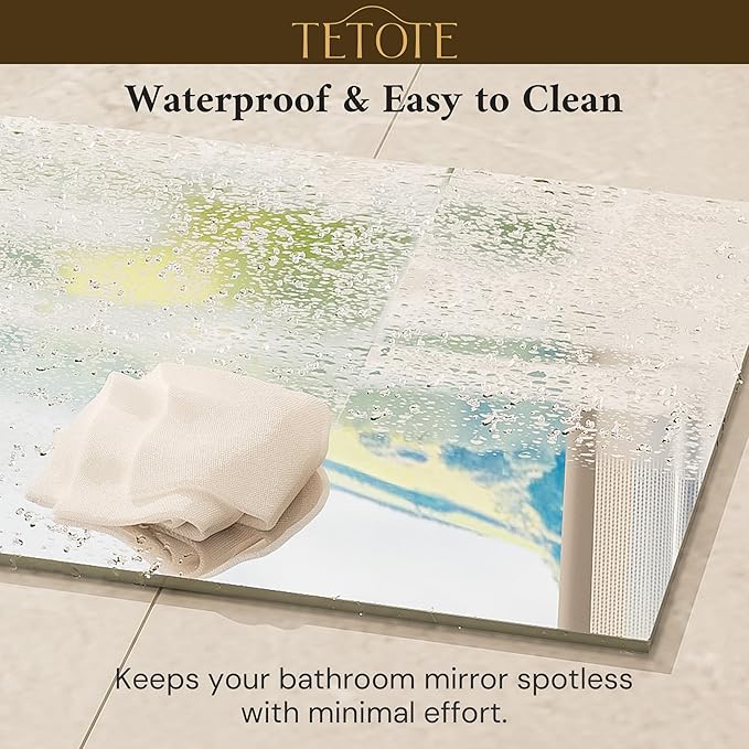TETOTE Frameless Bathroom Mirror 40" x 30" Vanity Mirror for Bathroom Sink, Suitable for Bedroom, Living Room, Entryway, Hallway, Home Gym, Vertically/Horizontally