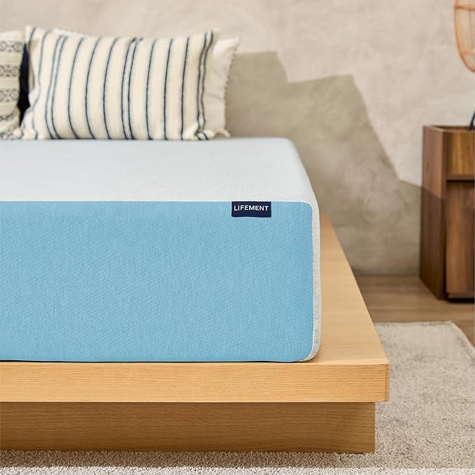 LIFEMENT Basic King Cooling Gel Infused Memory Foam Mattress in a Box | Medium Firm Bed, Fiberglass Free, Certified Pressure Relief Foam, Cooling Comfort Sleep, 8 Inch
