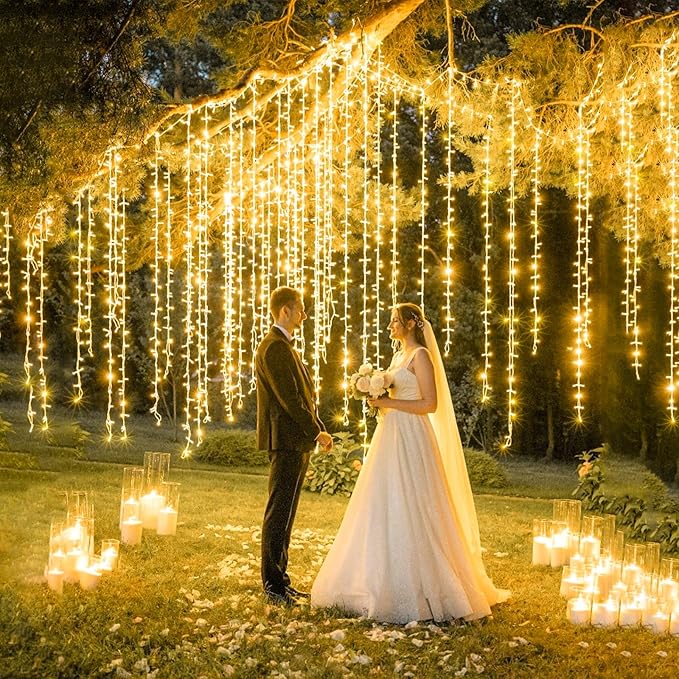 165FT 500 LED Christmas Lights Outdoor Indoor, Connectable Warm White Christmas Lights 8 Modes Clear Wire Waterproof Plug in Twinkle Fairy String Light for Classroom Wedding Tree Bedroom Decorations