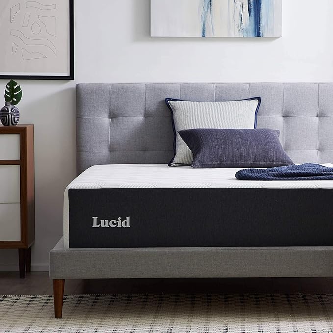 Lucid 14 Inch Memory Foam Mattress - Medium Plush Feel - Infused with Refreshing Bamboo Charcoal and Cooling Gel - Bed in a Box - Temperature Regulating, Pressure Relief - Breathable - California King