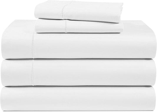 LANE LINEN 100% Egyptian Cotton Split King Bed Sheets for Adjustable Beds Soft & Comfy Luxury Hotel Style Thick Split King Sheet Set, Fully Elasticized Reinforsed Seams White Sheets