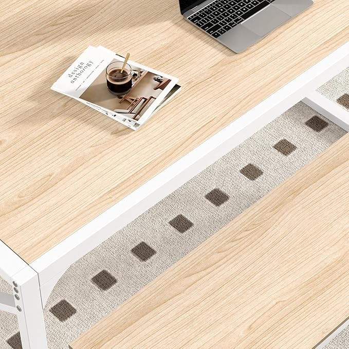 VECELO Kitchen Dining Table Benches Set for 4, 55" Wooden Dinette with 2 Benches, Heavy-Duty Dining Room Table for Small Space, Breakfast Nook, Natural Oak