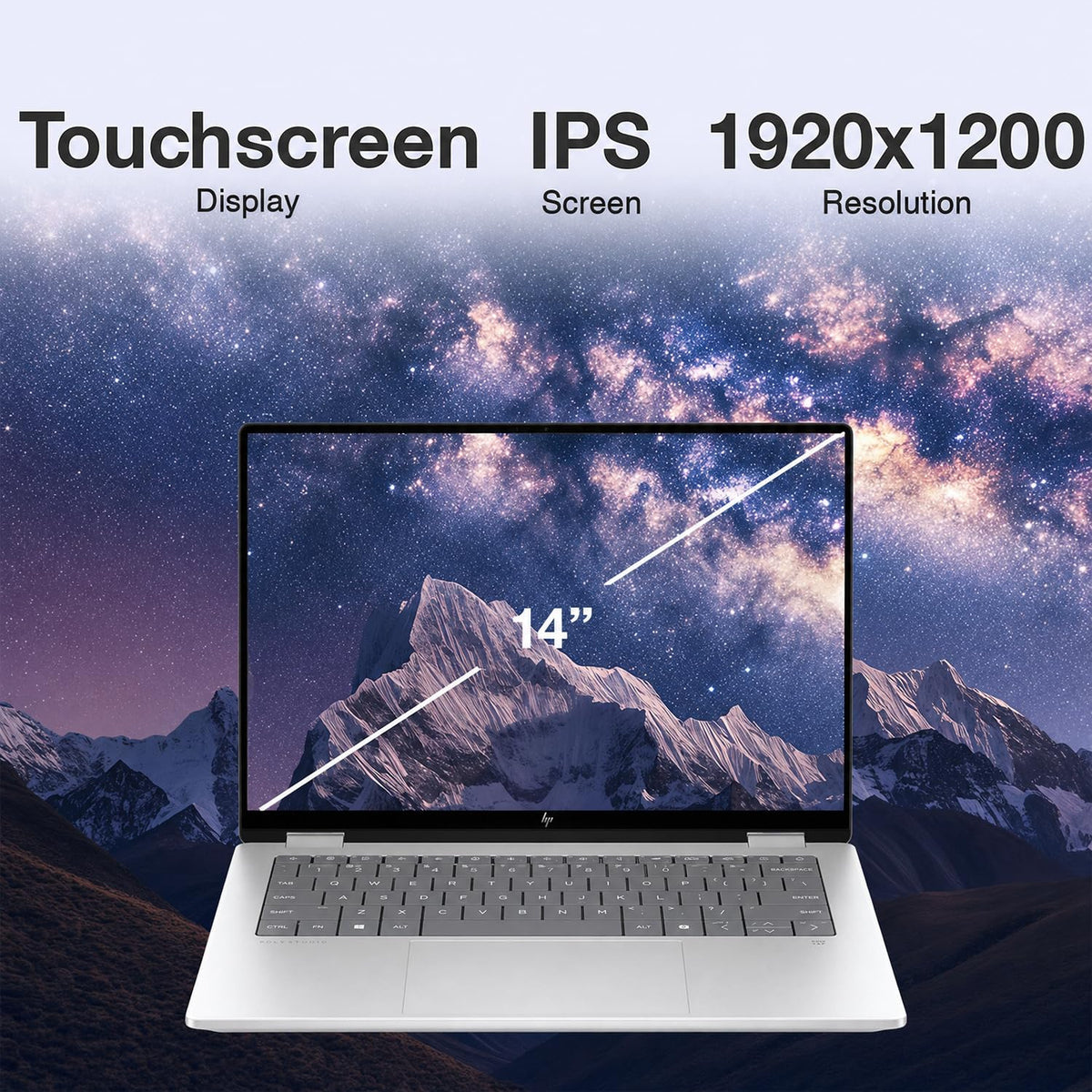 HP OmniBook X Flip 2-in-1 Laptop 14" 2K Touch, Ultra 7-256V, 16GB DDR5/1TB