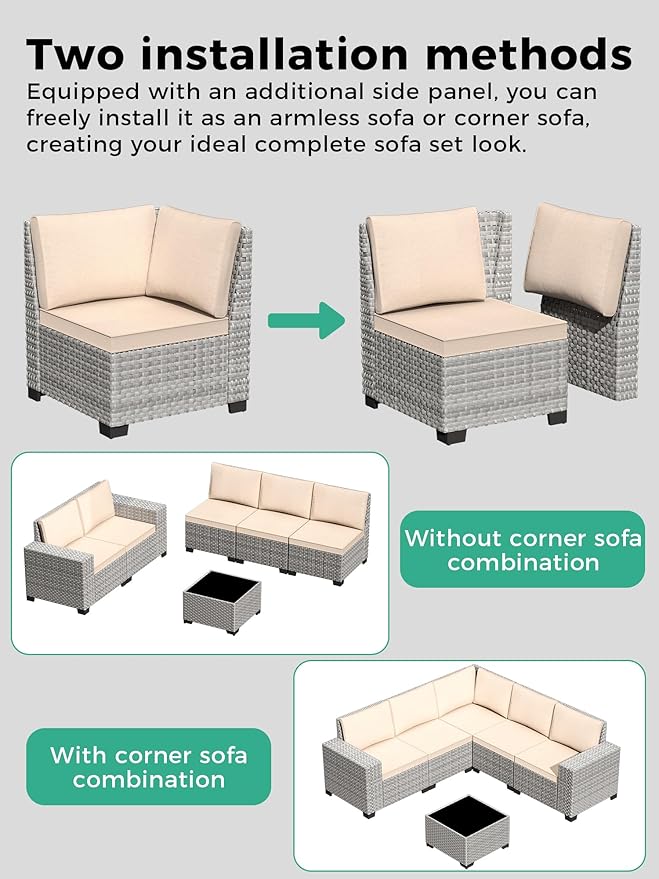 13 Piece Outdoor Wicker Rattan Sectional Sofa Set with Swivel Chairs & Fire Pit Table, 9-Seats with 4" Thickened Cushions & Coffee Table, All-Weather PE Rattan for Garden, Backyard, Porch, Beige