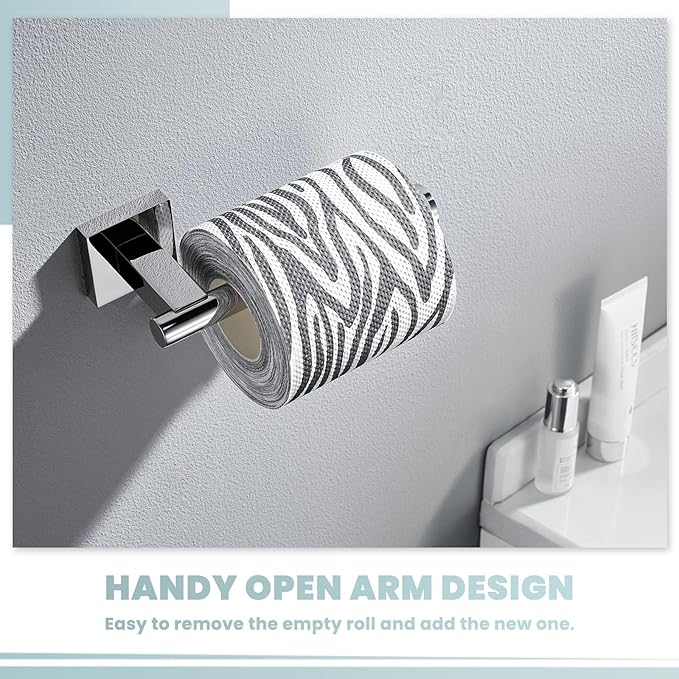Suyar Polished Chrome Toilet Paper Holder, SUS 304 Stainless Steel Wall Mount Toilet Roll Holder, TP Hanger for Bathroom