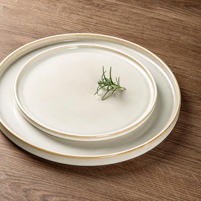AmorArc Ceramic Dinnerware Sets, Handmade Reactive Glaze Stoneware Plates and Bowls Sets,Highly Chip and Crack Resistant | Dishwasher & Microwave Safe Dishes Set, Service for 4 (12pc)