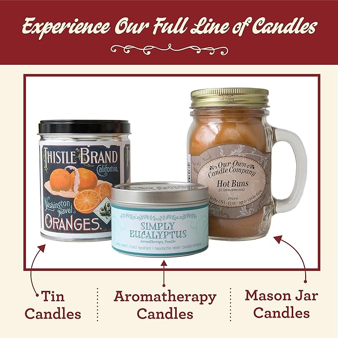 Our Own Candle Company, Macintosh Apple Scented Mason Jar Candle, 100 Hour Burn Time,13 Ounces