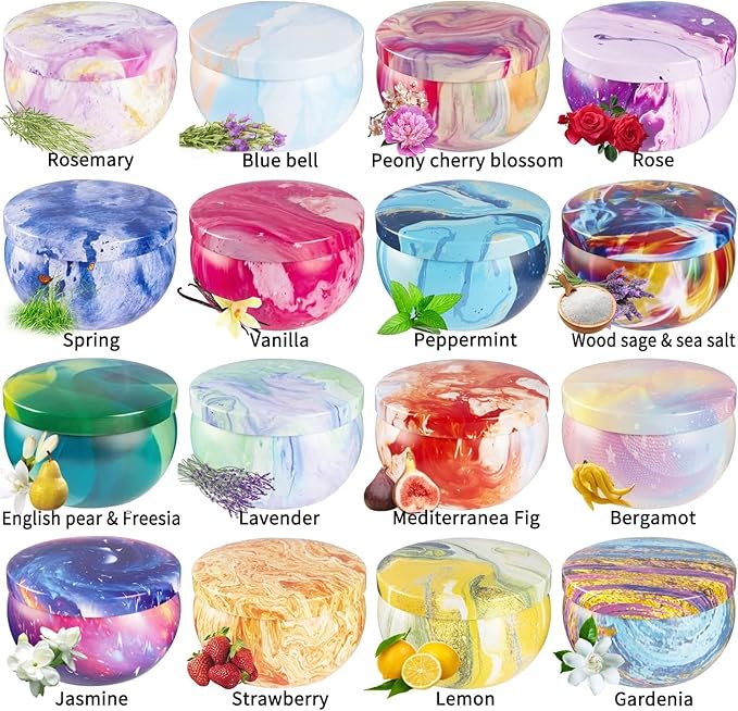16 Pack Scented Candles Set for Home, Relaxing Stress Relief, Aromatherapy - Natural Soy Wax and Fragrance - Gifts for Women, Mom, Best Friend, Wife, Birthday